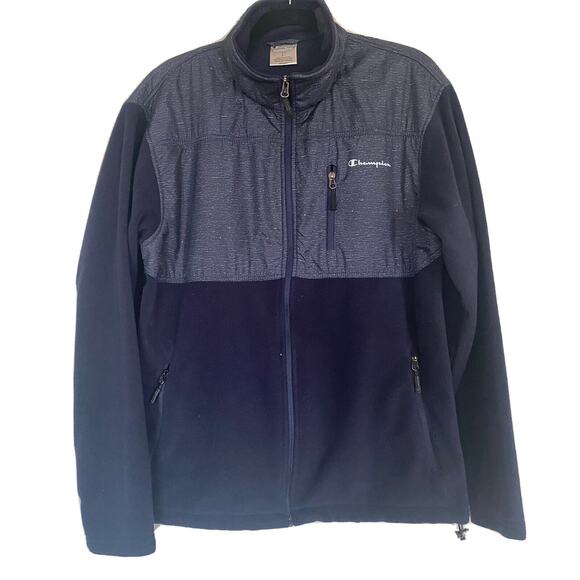 Champion Fleece Jacket Men's L Large Performance Tech Full Zip Pockets Jacket - Picture 1 of 9
